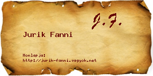 Jurik Fanni névjegykártya