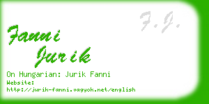 fanni jurik business card
